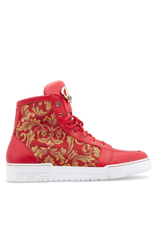 Mauri 8437 Kingpin Crocodile Skin / Leather / Gobelins Fabric High top Sneakers (MA5443)