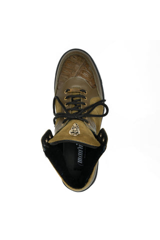 Mauri 8496 Jacked Crocodile Skin / Nappa / Suede Shearling High-Top Sneaker (MA5679)