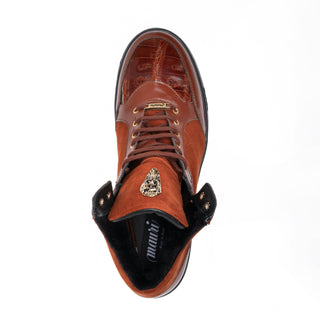 Mauri 8496 Jacked Exotic Crocodile Skin / Nappa Leather / Suede Shearling High-Top Sneaker (MA5679)(Made to Order)-AmbrogioShoes