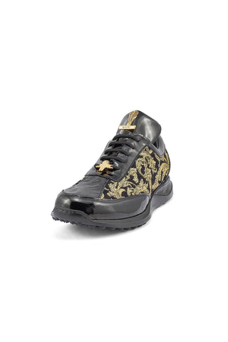 Mauri 8514 Blunt Exotic Crocodile / Didier Fabric / Patent Casual Sneakers (MA5365)-AmbrogioShoes