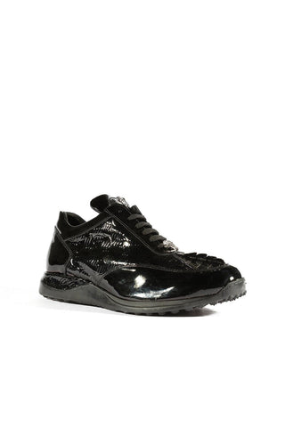 Mauri 8514 Blunt Exotic Hornback & Embossed Patent Sneakers (MA5332)-AmbrogioShoes