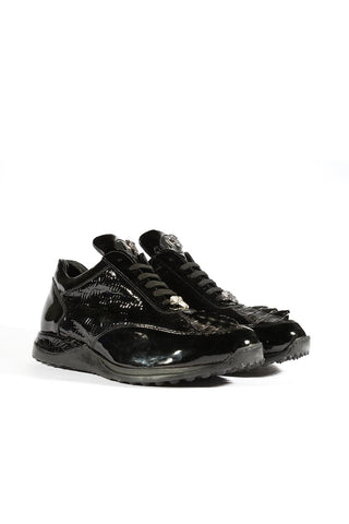 Mauri 8514 Blunt Exotic Hornback & Embossed Patent Sneakers (MA5332)-AmbrogioShoes