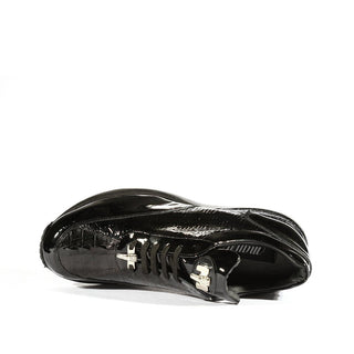 Mauri 8514 Blunt Men's Shoes Exotic Hornback & Embossed Patent Leather Sneakers (MA5332)(Special Order)-AmbrogioShoes
