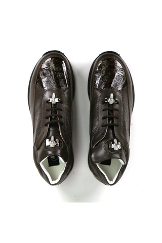Mauri 8900/2 Bubble Crocodile / Nappa Embossed Sneakers-AmbrogioShoes