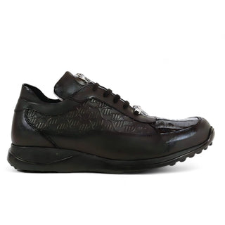 Mauri 8900/2 Bubble Men's Shoes Exotic Crocodile Skin & King Nappa Embossed Sneakers (MA5338)(Special Order)-AmbrogioShoes