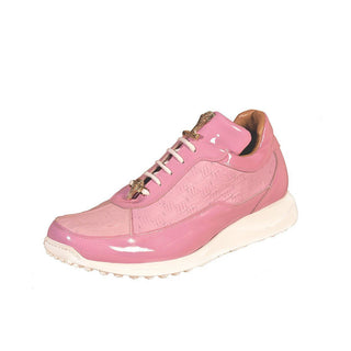 Mauri 8900/2 Bubble Men's Shoes Pink Exotic Crocodile / Patent / Nappa Print Leather Casual Sneakers (MA5350) (Special Order)-AmbrogioShoes