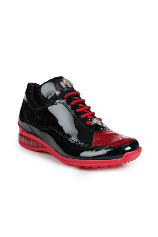 Mauri 8900/2 Bubble Red and Black Baby Crocodile and Patent Sneakers (MA5019)-AmbrogioShoes