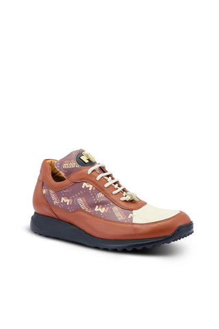Mauri 8900/2 Tag Cognac, Cream & Brown Exotic Crocodile / Nappa Leather Casual Sneakers (MA5446)-AmbrogioShoes