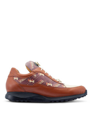 Mauri 8900/2 Tag Cognac, Cream & Brown Exotic Crocodile / Nappa Leather Casual Sneakers (MA5446)-AmbrogioShoes
