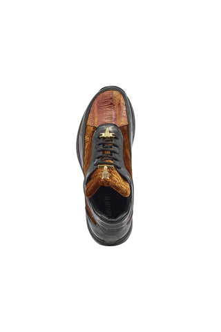 Mauri 8900/8 Bubble Exotic Crocodile Skin / Patent / Velvet Embossed Sneakers (MA5355)-AmbrogioShoes