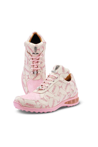Mauri 8900/8 Overlord Cream & Taste of Berry Crocodile / Fabric Casual Sneakers (MA5425)
