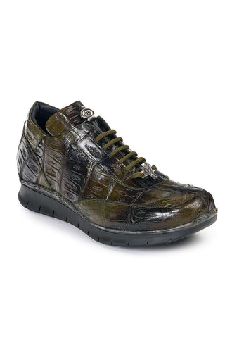 Mauri 8932 Exotic Skin Borromini Multi-Green Baby Croc & Nappa Leather Sneakers (MA4818)-AmbrogioShoes