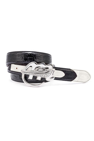 Mauri AB6 Men's Crocodile & Patent Belt (MAB1020)-AmbrogioShoes