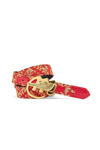 Mauri AB6 Men's Crocodile Skin Gobelins Fabric Belt (MAB1027)