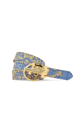 Mauri AB6 Men's Crocodile Skin Gobelins Fabric Belt (MAB1027)