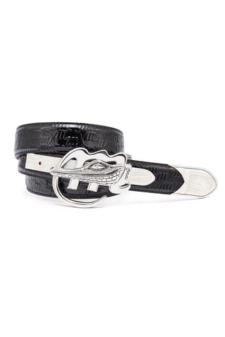 Mauri AB6 Men's Exotic Crocodile Skin & Patent Calf-Skin Leather Belt (MAB1020)-AmbrogioShoes