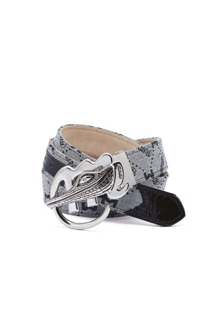 Mauri AB6 Men's Ostrich Skin & Fabric Belt (MAB1013)