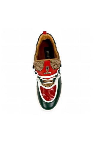 Mauri Abstract 8435 Exotic Crocodile / Fabric / Nappa Leather Casual Sneaker (MA5670)-AmbrogioShoes