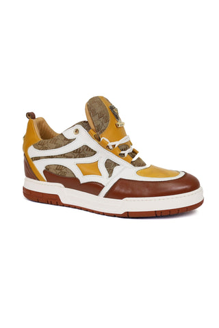 Mauri Abstract 8435 Exotic Crocodile / Fabric / Nappa Leather Casual Sneaker (MA5670)-AmbrogioShoes