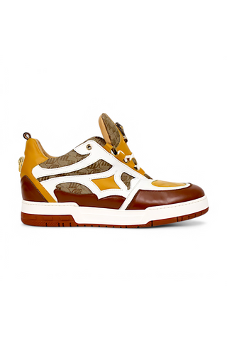 Mauri Abstract 8435 Exotic Crocodile / Fabric / Nappa Leather Casual Sneaker (MA5670)-AmbrogioShoes