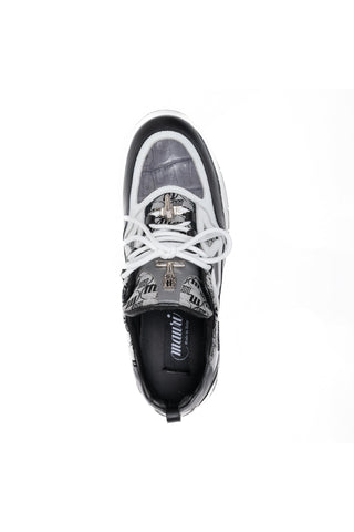 Mauri Abstract Crocodile, Leather & Fabric Sneaker-AmbrogioShoes
