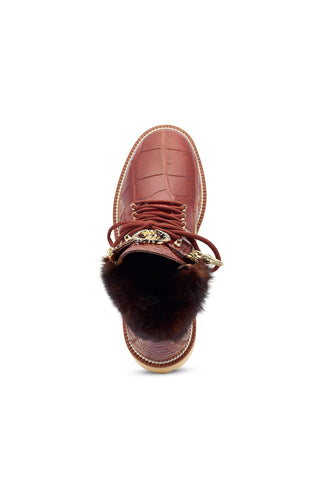 Mauri Adventurer 4987 Exotic Alligator Skin & Mink Fur Zipper Boots (MA5459)-AmbrogioShoes