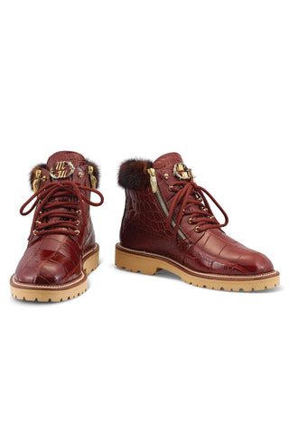 Mauri Adventurer 4987 Exotic Alligator Skin & Mink Fur Zipper Boots (MA5459)-AmbrogioShoes