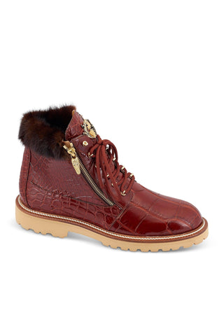 Mauri Adventurer 4987 Exotic Alligator Skin & Mink Fur Zipper Boots (MA5459)-AmbrogioShoes