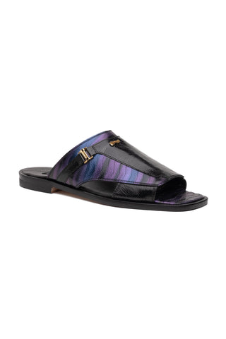Mauri Aloha 1406/1 Exotic Ostrich Skin & Balera Leather Slip-on Sandals (MA5610)-AmbrogioShoes