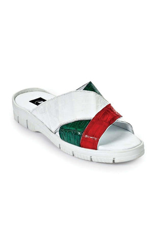Mauri Art 5018 Baby Croc Red White & Brilliant Green Sandals (MA4666)-AmbrogioShoes