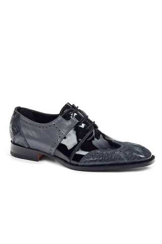Mauri Baby Croc / Patent & Nappa Tri Tone Grey Oxfords 53130/2 (MA4418)-AmbrogioShoes