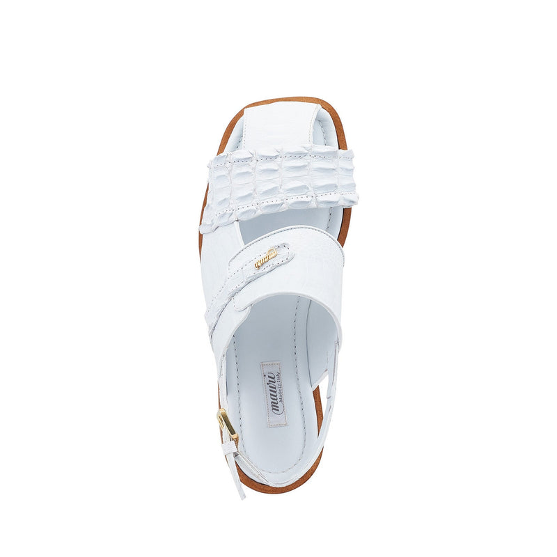 Mauri Bali 5171 Men's Shoes White Exotic Ostrich / Hornback Casual Sandals (MA5524)-AmbrogioShoes