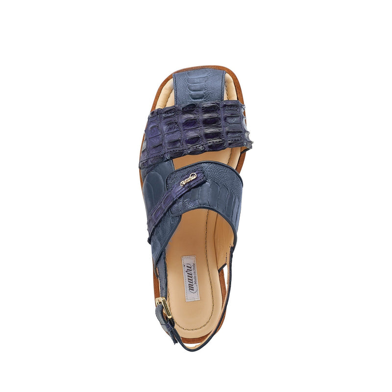 Mauri Bali 5171 Men's Shoes Wonder Blue Exotic Ostrich / Hornback Casual Sandals (MA5523)-AmbrogioShoes