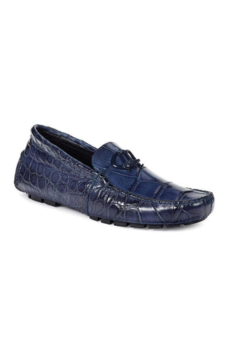 Mauri Bartolini Alligator Wonder Blue Moccasins Art 3420 (MA4702)-AmbrogioShoes