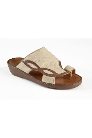 Mauri Beige / Brown Crocodile / Oxtrich Casual Sandals 1264-2 (MAO1057)-AmbrogioShoes