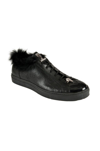 Mauri Black Crocodile / Nappa Sneakers 8591 (MAO1049)-AmbrogioShoes