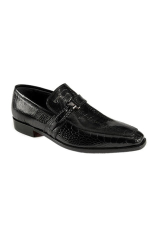 Mauri Black Ostrich Leg Split-Toe Monkstraps Loafers 2478-2 (MAO1019)-AmbrogioShoes