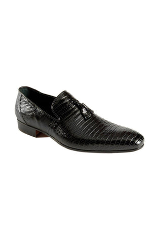 Mauri Black Teju Lizard Tassel Loafers 4821-8 (MAO1023)-AmbrogioShoes