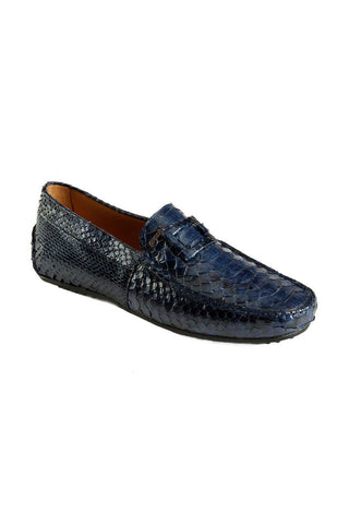 Mauri Blue Exotic Snake-Skin -Casual Moccasins 3405 (MAO1041)-AmbrogioShoes