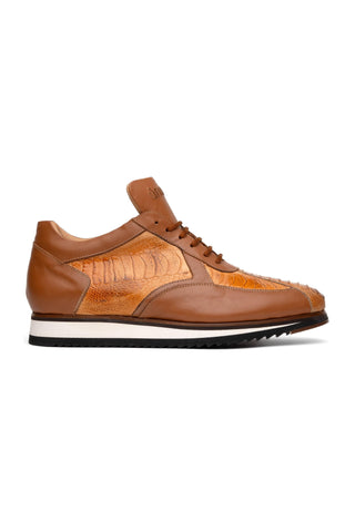 Mauri Bolt M770/4 Exotic Ostrich Leg & Nappa Leather Casual Sneakers (MA5627)-AmbrogioShoes
