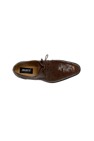 Mauri Boulevard Tabacco Brown Ostrich Wing-tip Oxfords 3038 (MA5107)-AmbrogioShoes
