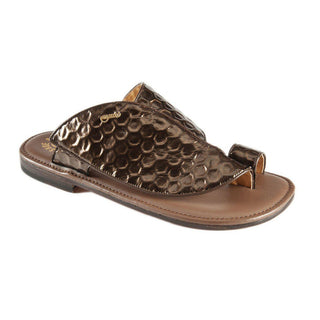 Mauri Brown Homer Texture Print Fabric Sandals 1951-8 (MAO1011)-AmbrogioShoes