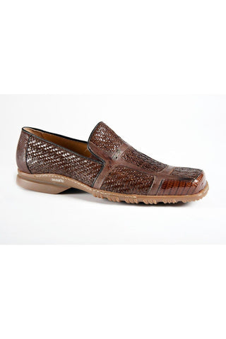 Mauri Brown Woven / Leather Loafers 9299 (MAO1046)-AmbrogioShoes