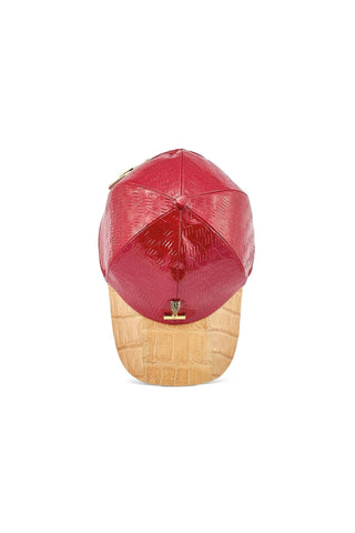Mauri Cap H65 Men's Exotic Crocodile Skin & Patent Calf-Skin Leather Hat (MAH1014)