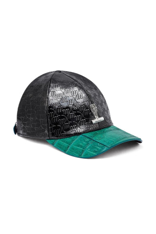 Mauri Cap H65 Men's Exotic Crocodile Skin & Patent Calf-Skin Leather Hat (MAH1014)-AmbrogioShoes