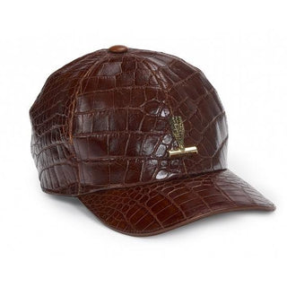 Mauri Cap Men's Gold Exotic Alligator Hats (MAHO1000) (Special Order)-AmbrogioShoes