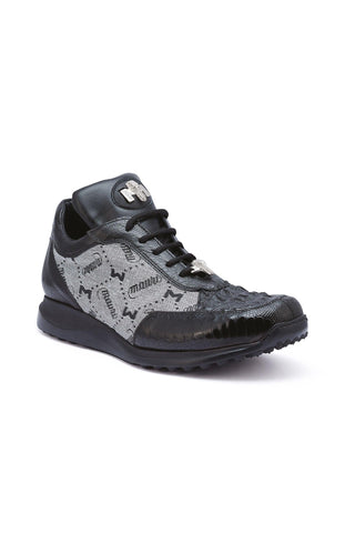 Mauri Carange 8741/2 Ostrich Skin / Hornback Crown / Fabric Sneakers (MA5269)-AmbrogioShoes