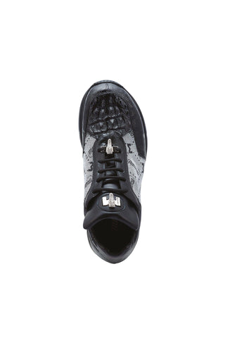 Mauri Carange 8741/2 Ostrich Skin / Hornback Crown / Fabric Sneakers (MA5269)-AmbrogioShoes