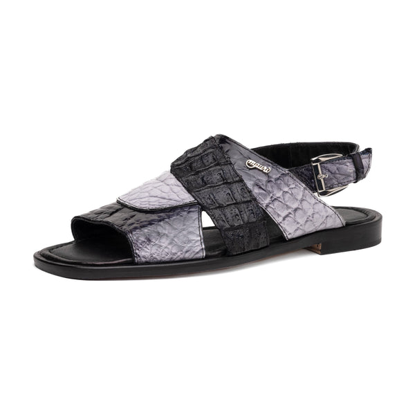Mauri Cayman 5181 Men's Shoes Multi Gray & Black Exotic Alligator / Hornback Sandals (MA5612)-AmbrogioShoes