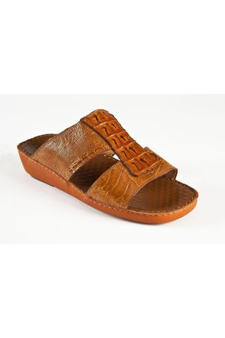 Mauri Cognac Alligator Hornback / Ostrich Leg Sandals 5069 (MAO1051)-AmbrogioShoes